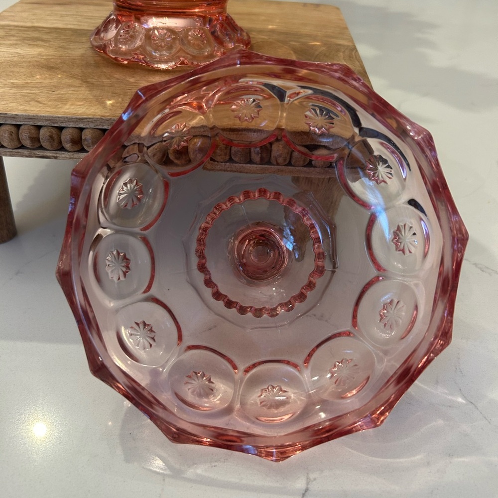 Pink Moon and Stars Covered Compote Candy Dish - Picture 2 of 8